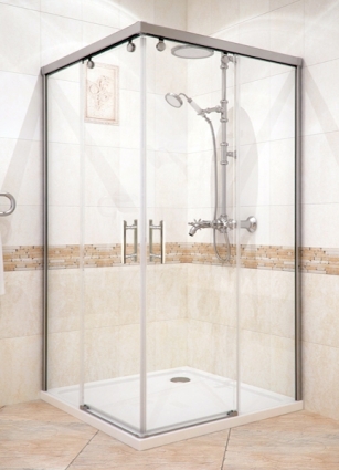 Душевой уголок GuteWetter Slide Rectan GK-864 правая 95x70 см стекло бесцветное, профиль хром