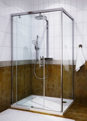 Душевой уголок GuteWetter Slide Rectan GK-863A левая 150x90 см стекло бесцветное, профиль хром