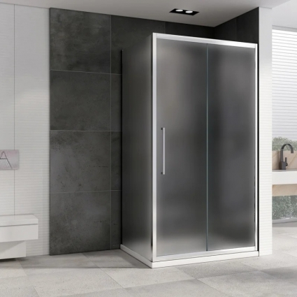 Душевой уголок Abber Schwarzer Diamant AG30160MH-S50M 160x50, профиль хром, стекло матовое
