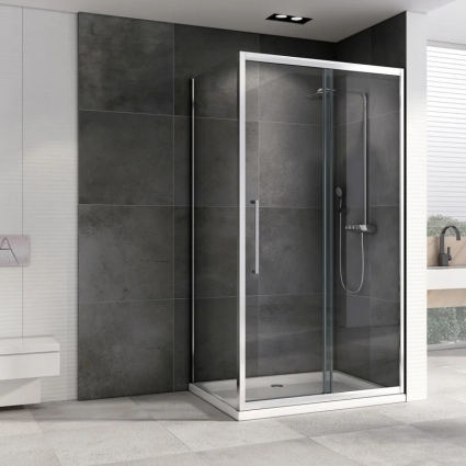 Душевой уголок Abber Schwarzer Diamant AG30160H-S50 160x50, профиль хром, стекло прозрачное