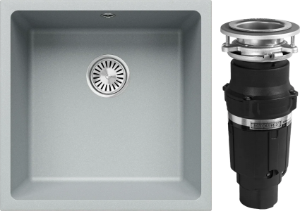 Комплект Мойка кухонная Tolero Classic R-128 платина + Измельчитель Bone Crusher BC 610-AS
