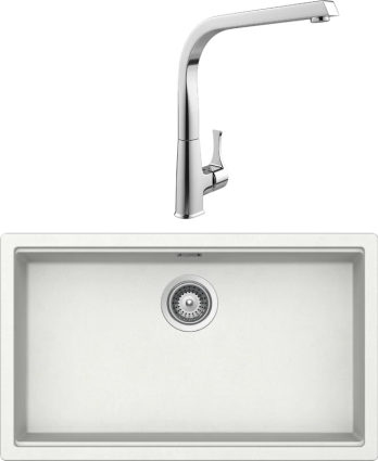 Комплект Мойка кухонная Schock Lahti 701051U 80 Cristalite альпина + Смеситель MEGA Mega MG-SUN03