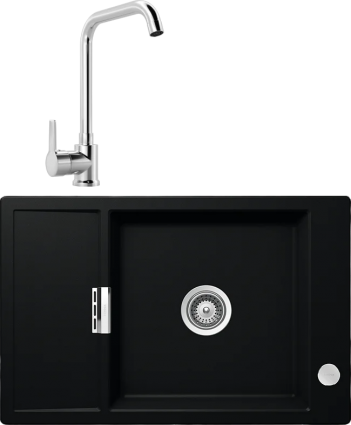 Комплект Мойка кухонная Schock Eton 60D Small Cristadur пуро + Смеситель MEGA Ege MG-PL10 хром