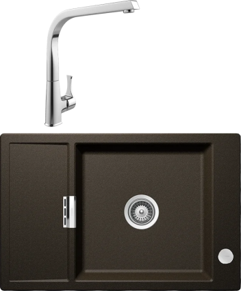 Комплект Мойка кухонная Schock Eton 60D Small Cristadur бронза + Смеситель MEGA Mega MG-SUN03