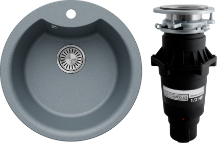 Комплект Мойка кухонная Tolero Classic R-108E грей + Измельчитель Bone Crusher BC 810-SL Slim Line