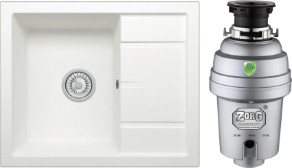 Комплект Мойка кухонная Tolero Classic R-107 туман + Измельчитель Zorg Inox D ZR-56 D