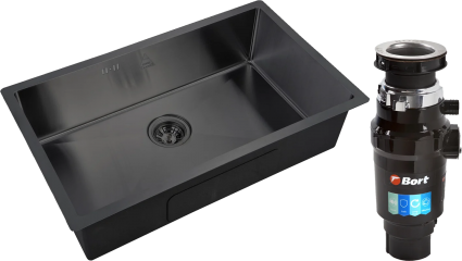 Комплект Мойка кухонная Steel Hammer SH 7444 GRAFIT графит + Измельчитель Bort Master Eco 91275752