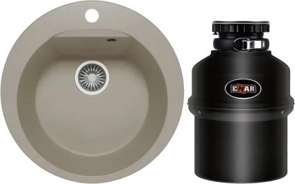 Комплект Мойка кухонная Polygran Atol 678880 серая + Измельчитель Emar ATC-KZ560A