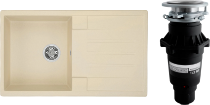 Комплект Мойка кухонная Акватон Верона шампань + Измельчитель Bone Crusher BC 810-SL Slim Line