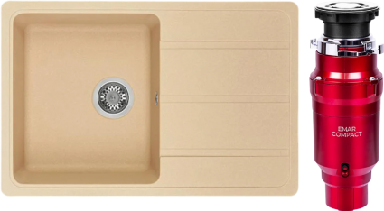 Комплект Мойка кухонная Акватон Аманда латте + Измельчитель Emar ATC-WZB390A Compact