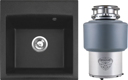 Комплект Мойка кухонная Alveus Gem Granital 10 carbon + Измельчитель Status Premium 200