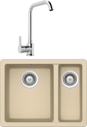 Комплект Мойка кухонная Schock Soho 700507U 60 Plus (N-150) Cristadur аворио + Смеситель MEGA Ege MG-PL10 хром