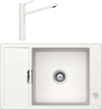Комплект Мойка кухонная Schock Eton 60D Small Cristadur поларис + Смеситель Cristadur Papilio поларис