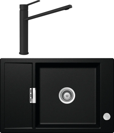 Комплект Мойка кухонная Schock Eton 60D Small Cristadur магма + Смеситель Cristadur Papilio магма