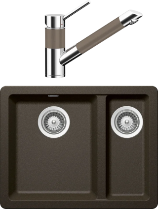 Комплект Мойка кухонная Schock Soho 700506U 60 Plus (N-150) Cristadur бронза + Смеситель Cristadur SC-200 бронза