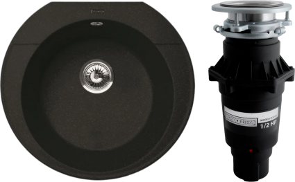Комплект Мойка кухонная Florentina Эльба антрацит + Измельчитель Bone Crusher BC 810-SL Slim Line