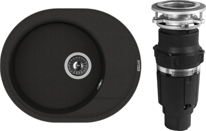 Комплект Мойка кухонная Florentina Родос 580 черный + Измельчитель Bone Crusher BC 610-AS
