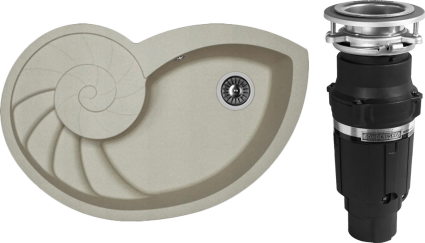 Комплект Мойка кухонная Florentina Наутилус грей + Измельчитель Bone Crusher BC 610-AS