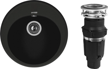 Комплект Мойка кухонная Florentina Лотос 510 антрацит + Измельчитель Bone Crusher BC 610-AS