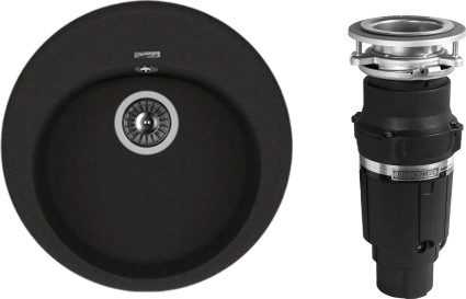 Комплект Мойка кухонная Florentina Лотос 510 черный + Измельчитель Bone Crusher BC 610-AS