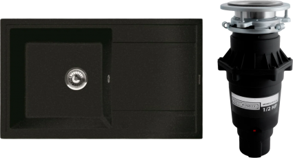 Комплект Мойка кухонная Florentina Липси 860 антрацит + Измельчитель Bone Crusher BC 810-SL Slim Line