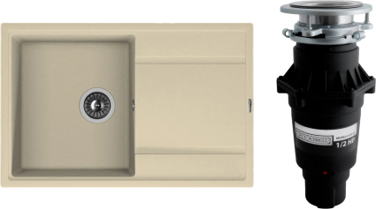 Комплект Мойка кухонная Florentina Липси 780 шампань + Измельчитель Bone Crusher BC 810-SL Slim Line