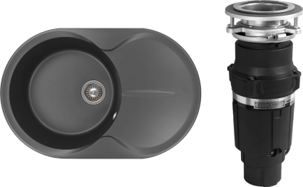 Комплект Мойка кухонная Florentina Лацио 780 антрацит + Измельчитель Bone Crusher BC 610-AS