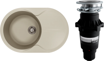 Комплект Мойка кухонная Florentina Лацио 780 грей + Измельчитель Bone Crusher BC 810-SL Slim Line