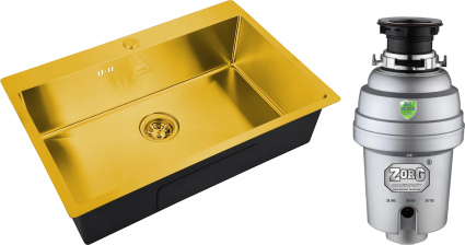 Комплект Мойка кухонная Zorg Steel Hummer SH 7551 BRONZE + Измельчитель Inox D ZR-56 D