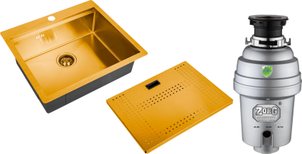 Комплект Мойка кухонная Zorg Master N-5952 Bronze + Измельчитель Inox D ZR-56 D