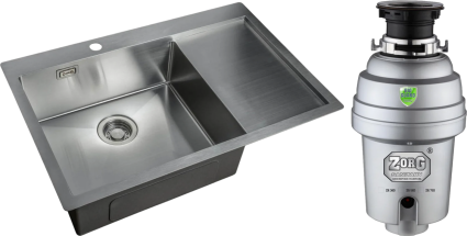 Комплект Мойка кухонная Zorg Light ZL R 780510-L + Измельчитель Inox D ZR-56 D