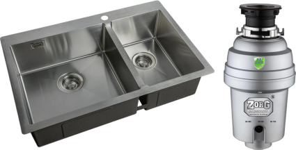 Комплект Мойка кухонная Zorg Light ZL R 780-2-510-L + Измельчитель Inox D ZR-56 D