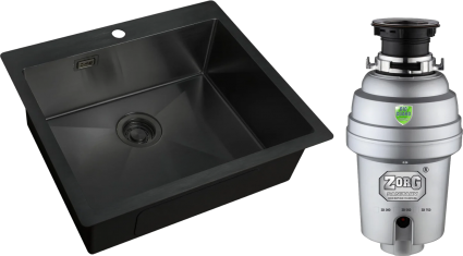 Комплект Мойка кухонная Zorg Light ZL R 590510 GRAFIT + Измельчитель Inox D ZR-56 D