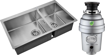 Комплект Мойка кухонная Zorg Inox R 78-2-51 L + Измельчитель Inox D ZR-56 D