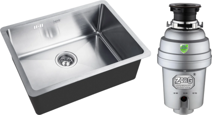 Комплект Мойка кухонная Zorg Inox HD 5844 + Измельчитель Inox D ZR-38 D