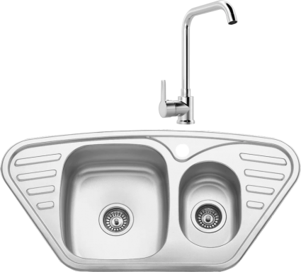 Комплект Мойка кухонная Seaman Eco Wien SWT-9850B + Смеситель MEGA Ege MG-PL10 хром