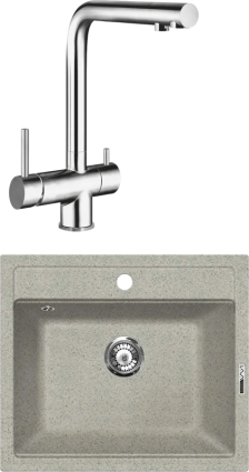 Комплект Мойка кухонная Lava Q2.SCA scandic + Смеситель SG14 CR chrome