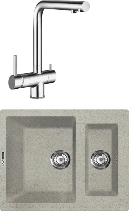 Комплект Мойка кухонная Lava D1.SCA scandic + Смеситель SG14 CR chrome