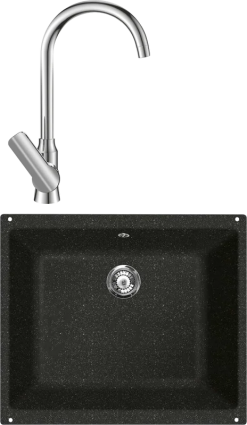Комплект Мойка кухонная Lava U1 basalt + Смеситель SG07 CR chrome