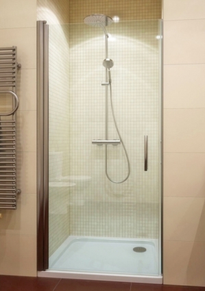 Душевая дверь в нишу GuteWetter Lux Door GK-601 левая 85 см стекло бесцветное, профиль хром