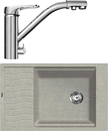 Комплект Мойка кухонная Lava L9.SCA scandic + Смеситель SG05 CR chrome