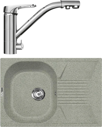 Комплект Мойка кухонная Lava L2.SCA scandic + Смеситель SG05 CR chrome