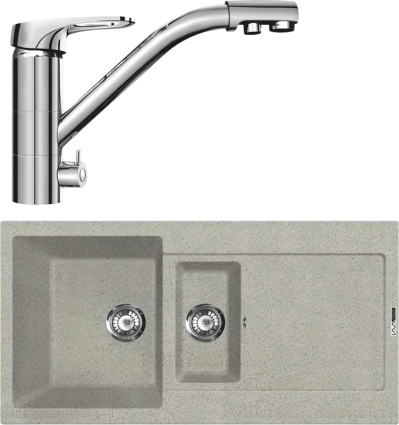 Комплект Мойка кухонная Lava D5.SCA scandic + Смеситель SG05 CR chrome
