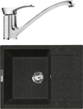 Комплект Мойка кухонная Lava L7.BAS basalt + Смеситель SG04 CR chrome