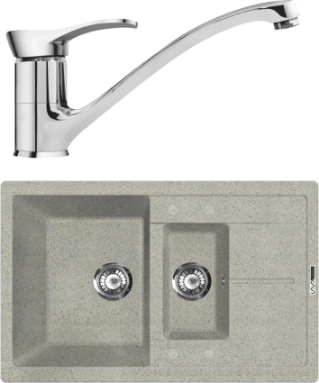 Комплект Мойка кухонная Lava D4.SCA scandic + Смеситель SG04 CR chrome