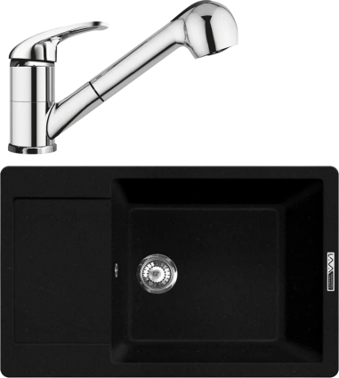 Комплект Мойка кухонная Lava L8.LAV lava + Смеситель SG03 CR chrome
