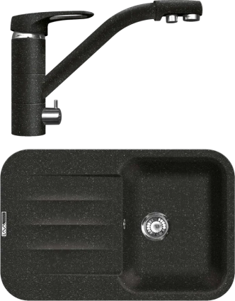 Комплект Мойка кухонная Lava L11.BAS basalt + Смеситель SG05 BAS basalt