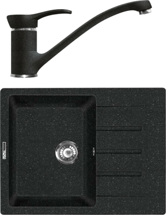 Комплект Мойка кухонная Lava L1.BAS basalt + Смеситель SG04 BAS basalt