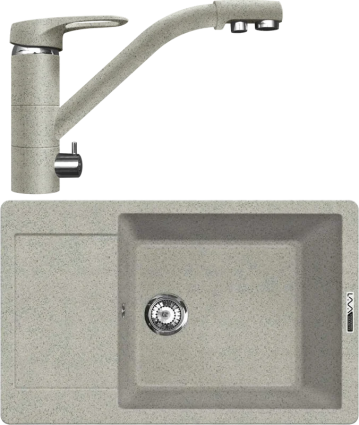 Комплект Мойка кухонная Lava L8.SCA scandic + Смеситель SG05 SCA scandic