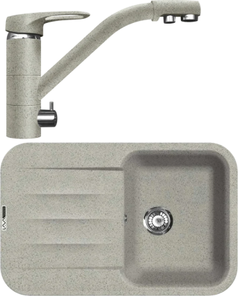 Комплект Мойка кухонная Lava L11.SCA scandic + Смеситель SG05 SCA scandic
